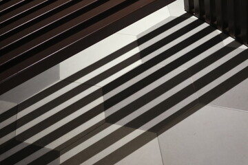 abstract line pattern shadow from iron seat