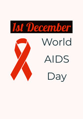 World AIDS day text on abstract background with red ribbon pattern, graphic design illustration wallpaper