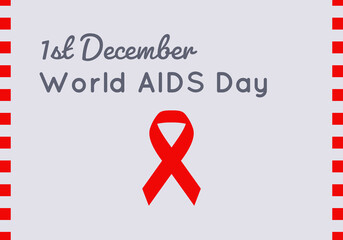 World AIDS day text on abstract background with red ribbon pattern, graphic design, illustration wallpaper of aids awareness ribbon