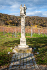 Obraz premium Statue with holy family on top at Donnerskirchen in Burgenland