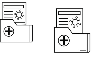 report icon in different style vector illustration. The theme of the corona virus two color and black report vector icons designed with the style of the fill, outline, line and stroke can be used for 