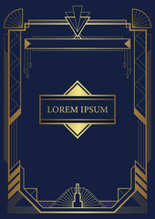 Art deco border template vector © lumyaisweet