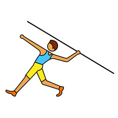 Javelin thrower. Illustration of athletics.