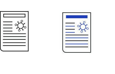 report icon in different style vector illustration. The theme of the corona virus two color and black report vector icons designed with the style of the fill, outline, line and stroke can be used for 
