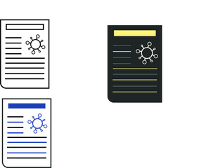 report icon in different style vector illustration. The theme of the corona virus two color and black report vector icons designed with the style of the fill, outline, line and stroke can be used for 