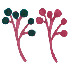 ornament elements isolated plants with berries hand drawing vintage traditional new year holiday packaging design