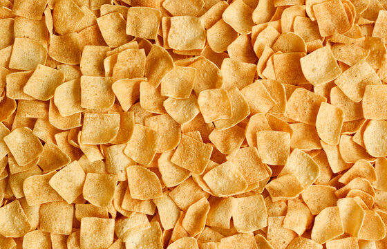 Salted potato squares (potato snacks, edge to edge)