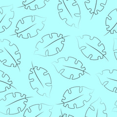 Abstract pattern with spots and leaves on a colored background