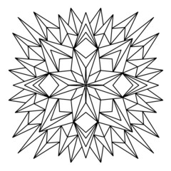Easy mandala like star, basic and simple mandalas coloring book for adults, seniors, and beginner. Digital drawing. Floral. Flower. Oriental. Book Page. Vector.