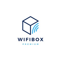 wifi box signal logo vector icon illustration