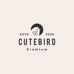Fototapeta premium cute bird hipster vintage logo vector icon illustration