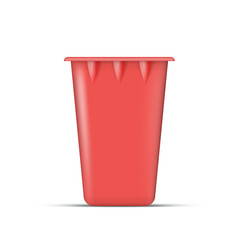 Realistic red trash can. Eco concept. Vector.