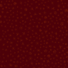 Hand Drawn red Snowflakes Christmas Seamless Patte