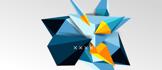 3d low poly abstract shape background vector illustration