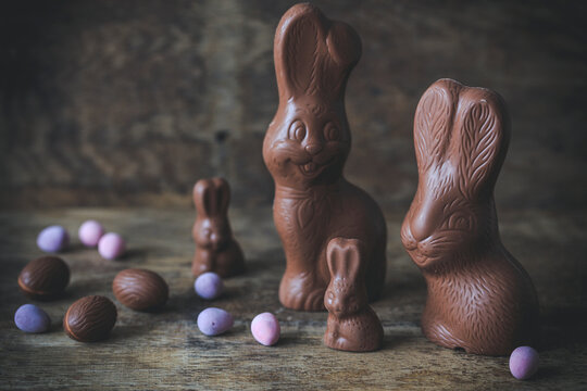 Chocolate bunnies and sugared easter eggs