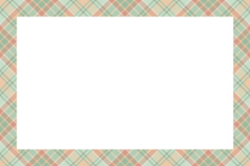 Vintage frame vector. Scottish border pattern retro style. Tartan plaid ornament.