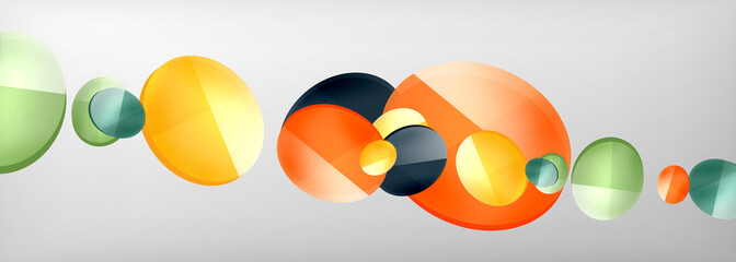 Abstract glossy round shapes vector background. Vector futuristic illustration for covers, banners, flyers and posters and other