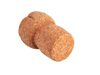 Wine vintage cork isolated on the white