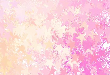 Fototapeta premium Light Pink, Yellow vector texture with beautiful stars.