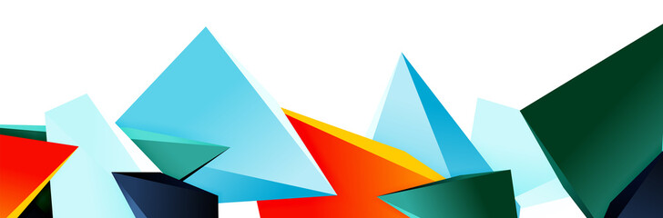 Obraz premium Triangle mosaic abstract background, 3d triangular low poly shapes. Geometric vector illustration for covers, banners, flyers and posters and other