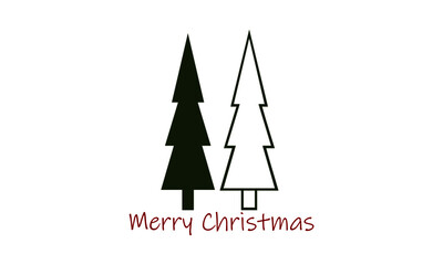 Merry Christmas text design with Christmas Tree