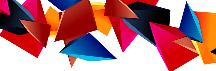 Triangle mosaic abstract background, 3d triangular low poly shapes. Geometric vector illustration for covers, banners, flyers and posters and other