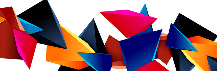 Triangle mosaic abstract background, 3d triangular low poly shapes. Geometric vector illustration for covers, banners, flyers and posters and other