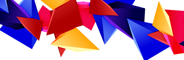 Fototapeta premium Triangle mosaic abstract background, 3d triangular low poly shapes. Geometric vector illustration for covers, banners, flyers and posters and other