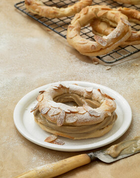 Paris Brest (brandy rings with hazelnut brittle buttercream, France)
