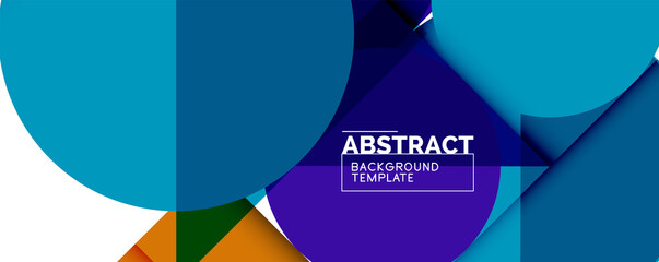 Clean minimal geometric abstract background with triangles and circles. Vector illustration for covers, banners, flyers and posters and other designs