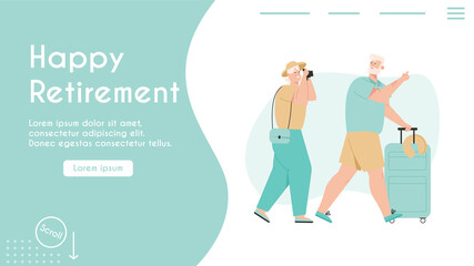 Vector banner of Happy retirement concept