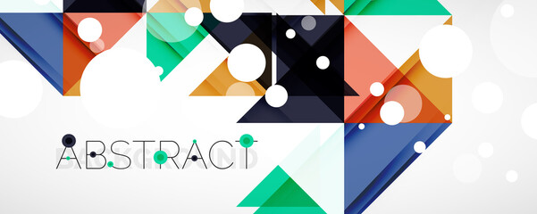 Geometric abstract background. Techno color triangle shapes. Vector illustration for covers, banners, flyers and posters and other designs