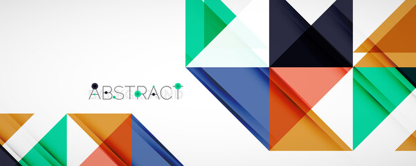Geometric abstract background. Techno color triangle shapes. Vector illustration for covers, banners, flyers and posters and other designs