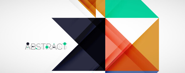 Fototapeta premium Geometric abstract background. Techno color triangle shapes. Vector illustration for covers, banners, flyers and posters and other designs