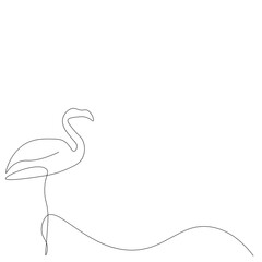 Flamingo bird silhouette vector illustration
