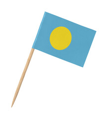 Small paper flag of Palau on wooden stick