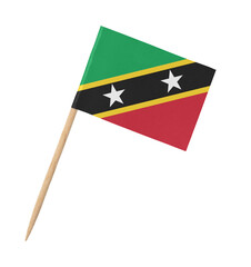 Small paper flag of Saint Kitts and Nevis on wooden stick