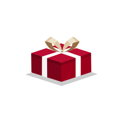 Christmas Gift Icon Vector Flat Background