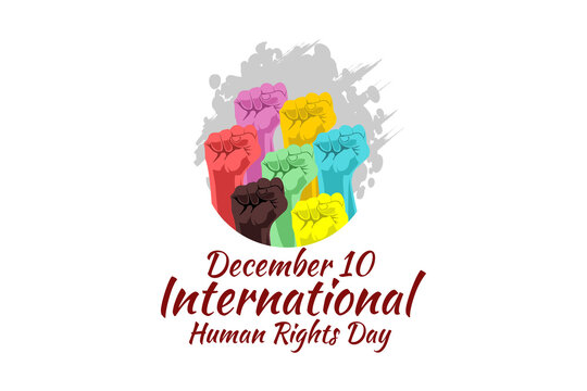 December 10, International human rights day vector illustration. Suitable for greeting card, poster and banner.