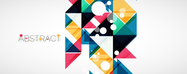 Geometric abstract background. Techno color triangle shapes. Vector illustration for covers, banners, flyers and posters and other designs
