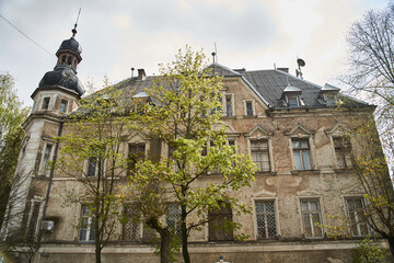 Gusev, Kaliningrad Region, Russia - May 2, 2020: Historical buildings of the city of Gusev.