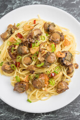 スモーク帆立のパスタ