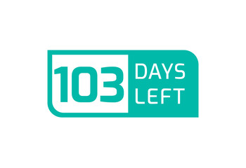 103 Days Left banner on white background, 103 Days Left to Go