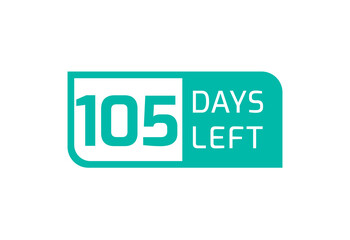 105 Days Left banner on white background, 105 Days Left to Go