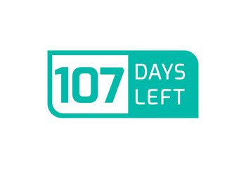 107 Days Left banner on white background, 107 Days Left to Go