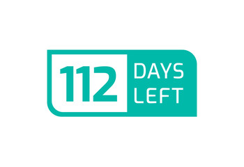 112 Days Left banner on white background, 112 Days Left to Go