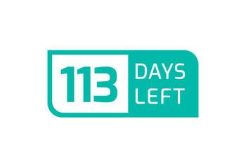 113 Days Left banner on white background, 113 Days Left to Go