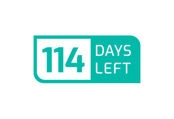 114 Days Left banner on white background, 114 Days Left to Go