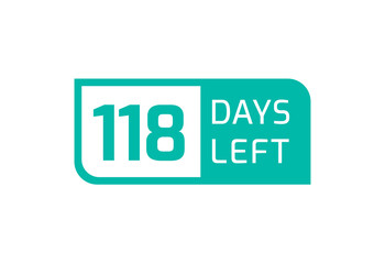 118 Days Left banner on white background, 118 Days Left to Go