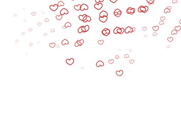 Light Red vector backdrop with sweet hearts.